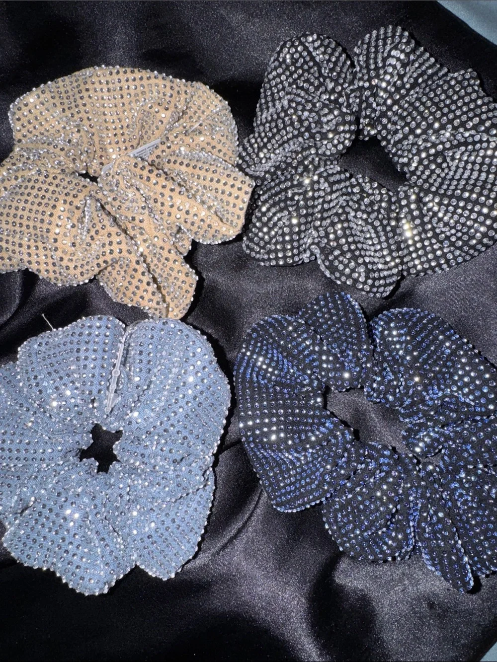 INDIVIDUAL FOR SALE rhinestone Scrunchie LUXURY CHIC MIAMI PILATES SEXY CUTE FUN